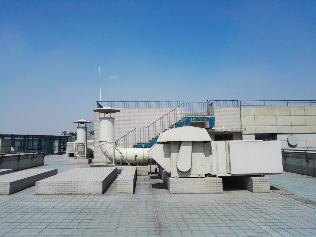 ventilation duct on building roof